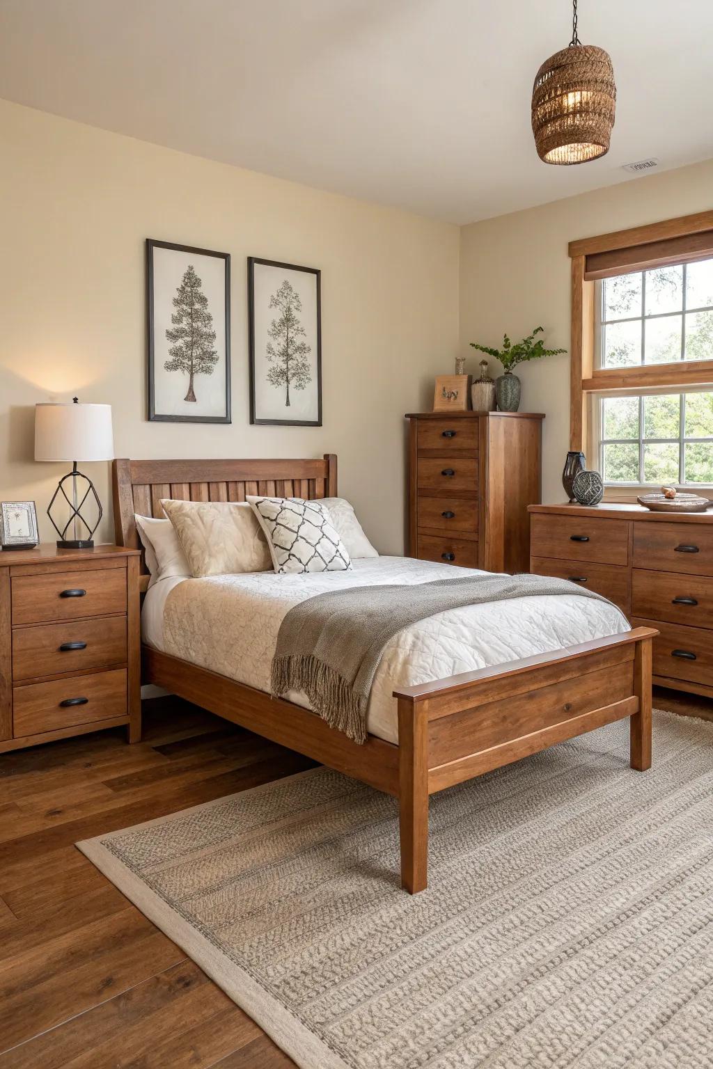 Simple aesthetic highlights the elegance of wood.