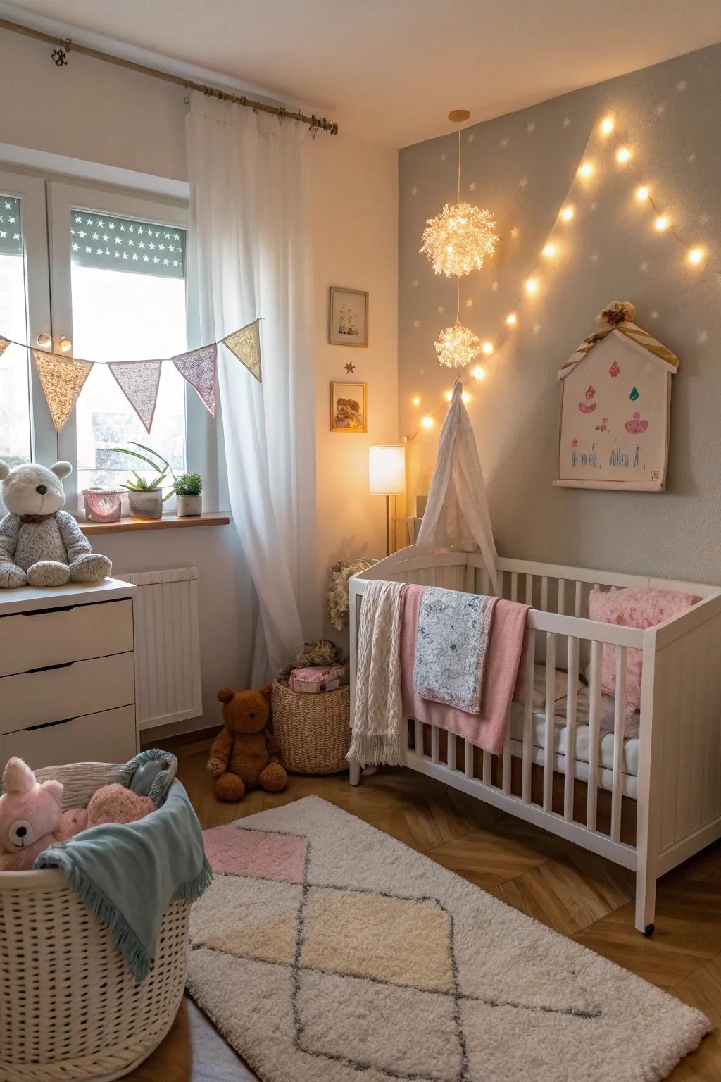 Subtle lighting ensures a warm and soothing space.