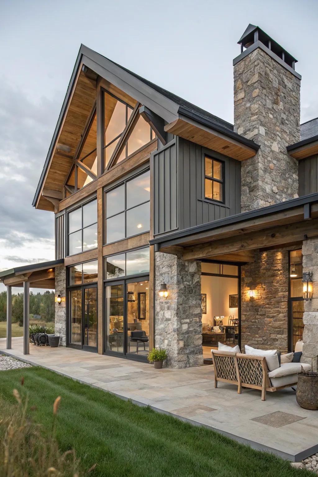 Smooth integration: A harmonious fusion of rustic charm and modern elegance.