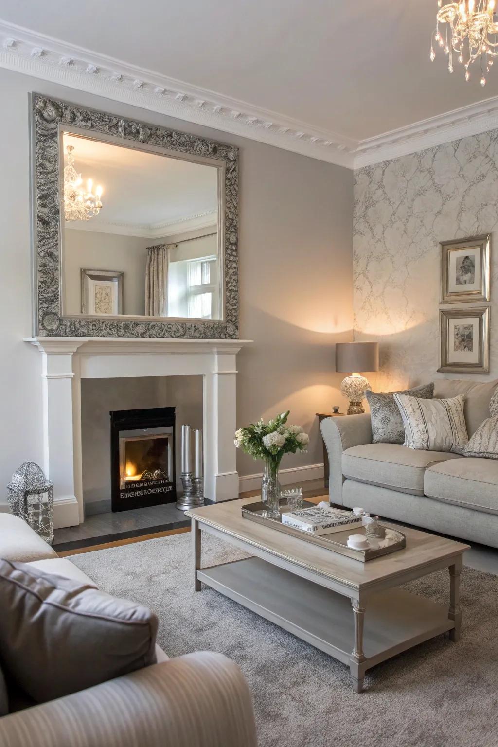 Mirrors enhance light and space.