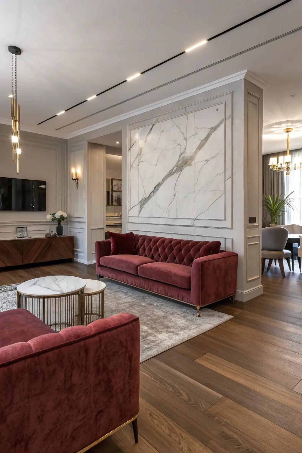 A contemporary interior showcasing a blend of textures for visual intrigue.