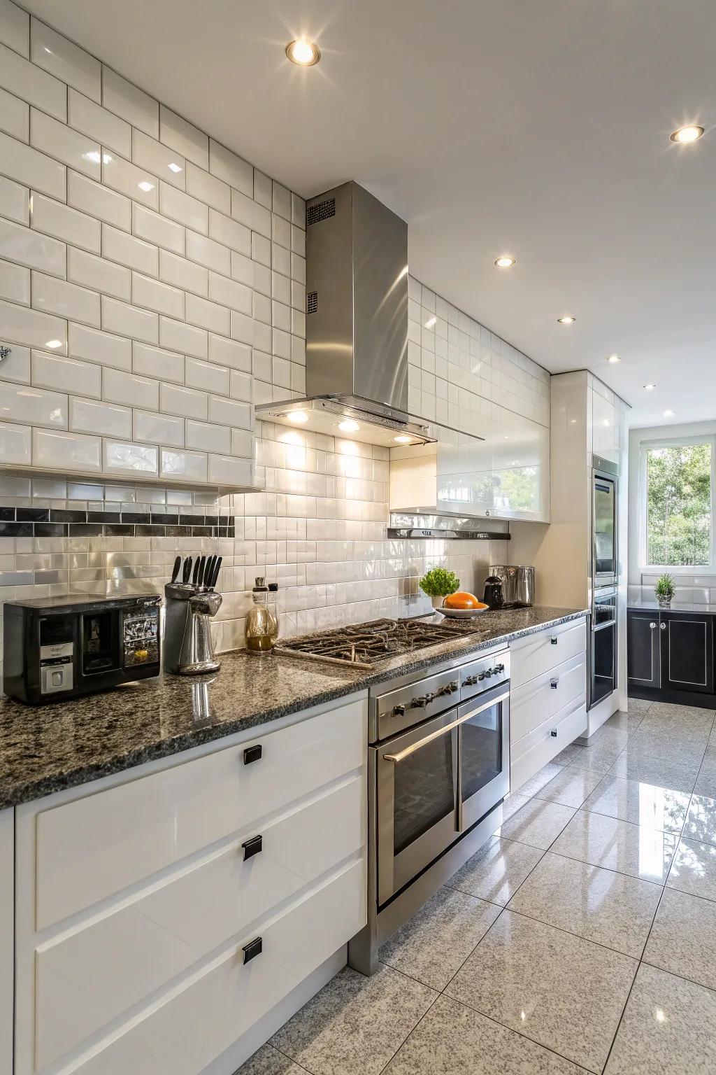 Glossy panels enhance light and add modern sophistication.