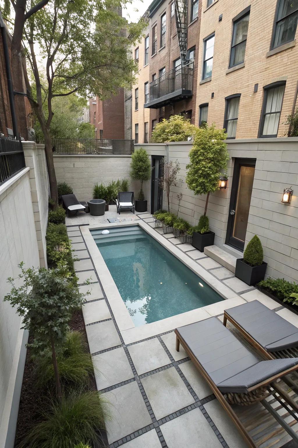 Compact pools fit perfectly into small spaces.