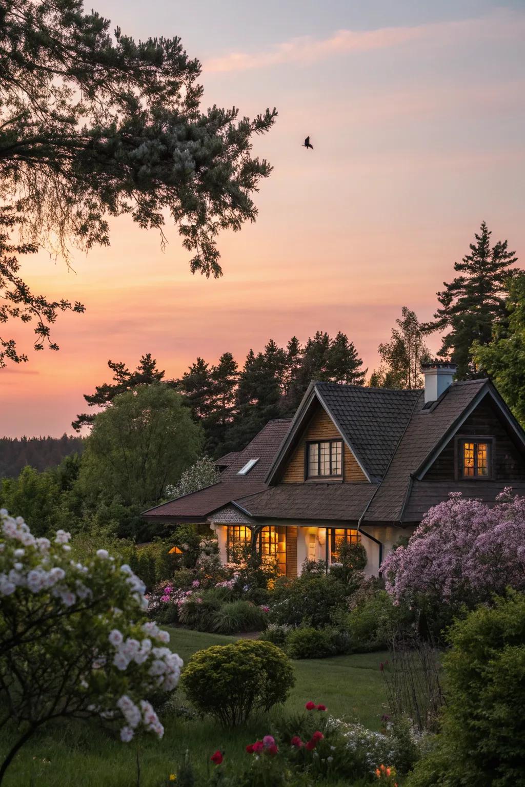 Angled roofs offer a unique silhouette and functional benefits.