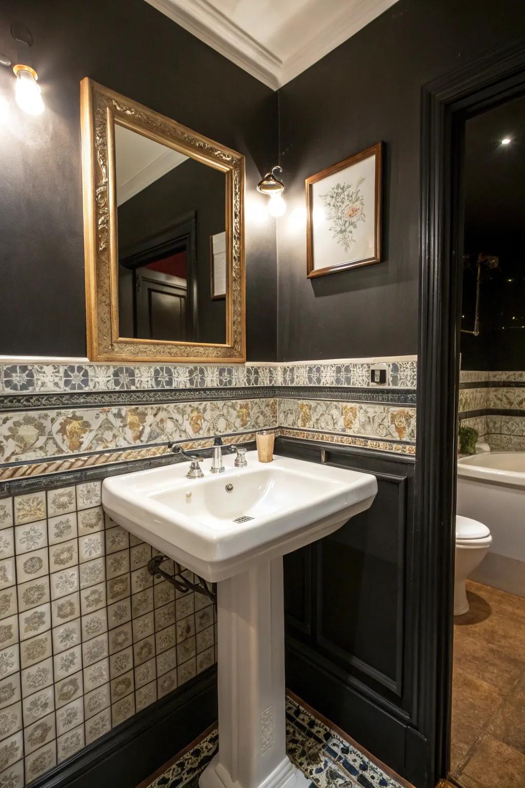 Opposing embellishments accentuate key features in your bathroom.