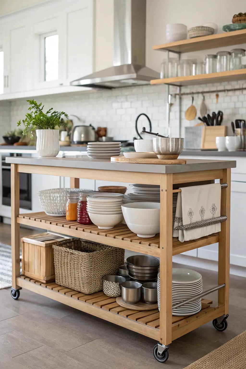 Stylish open shelving for display