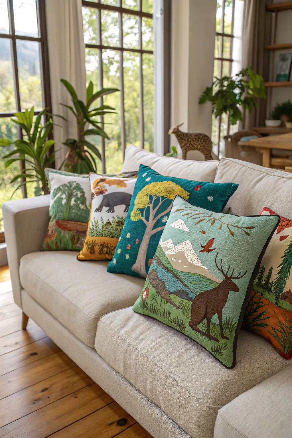 Themed accent cushions offer a simple and delightful way to update your decor.