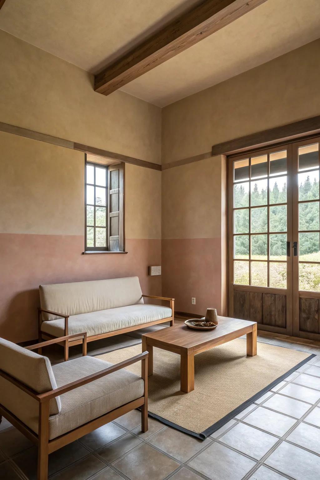 Minimalist design emphasizes the appeal of natural paint.