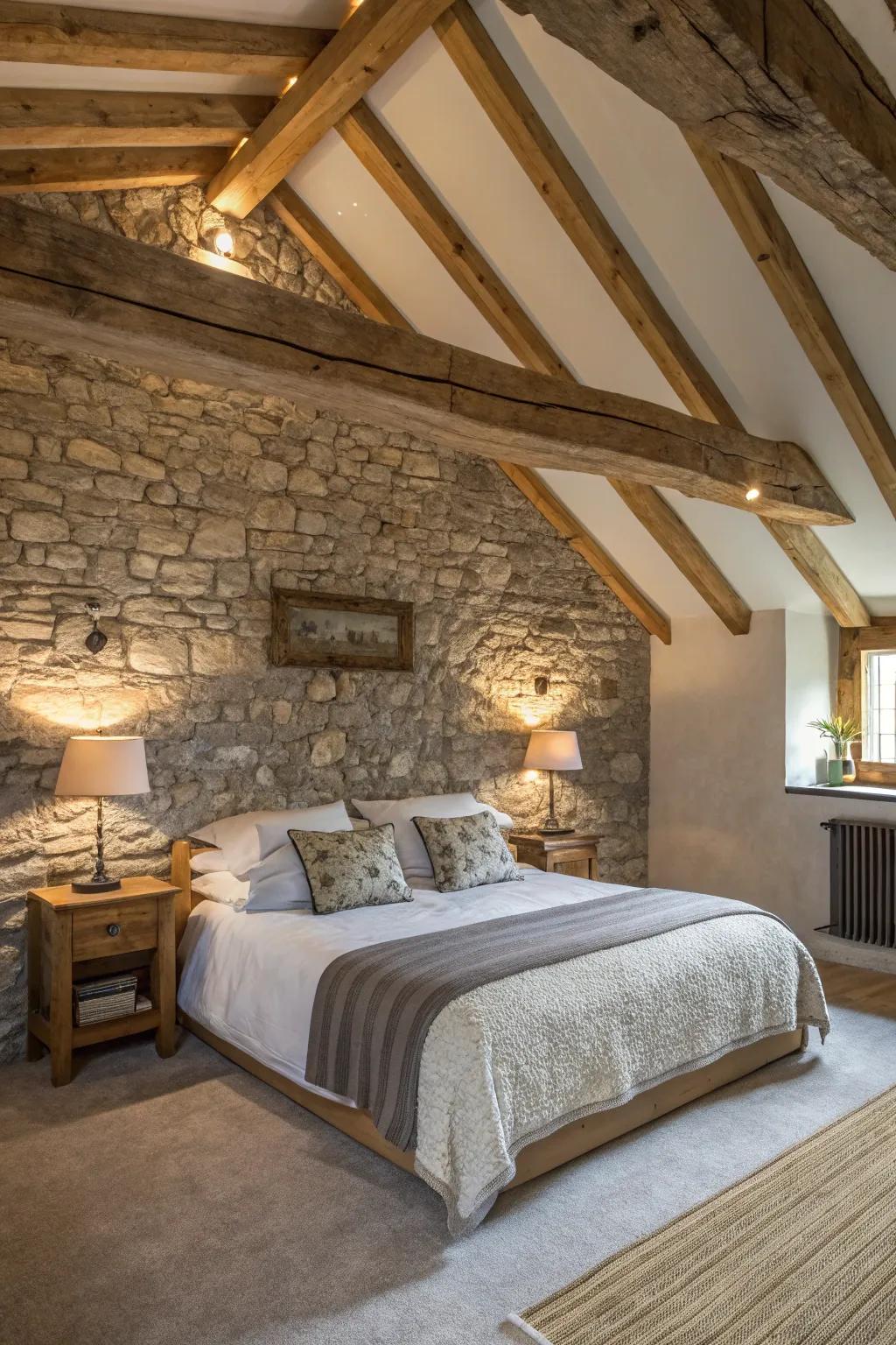 Wood and stone elements provide a touch of rustic elegance.