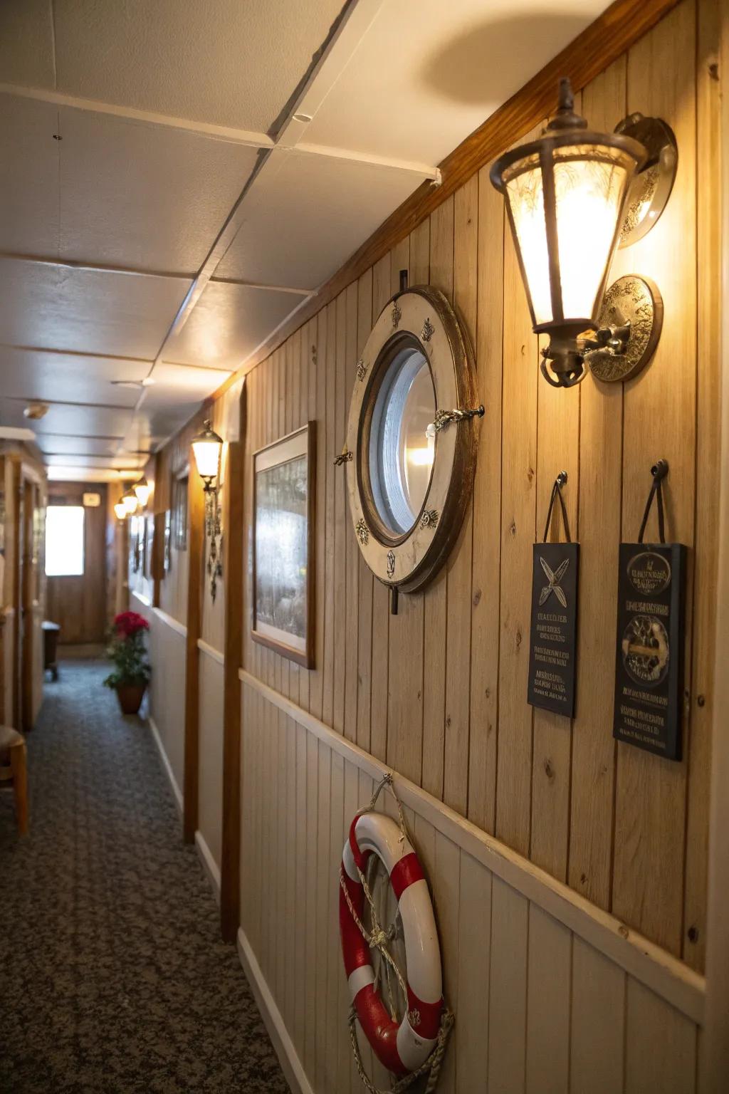 Maritime illumination contributes warmth and allure to your design.