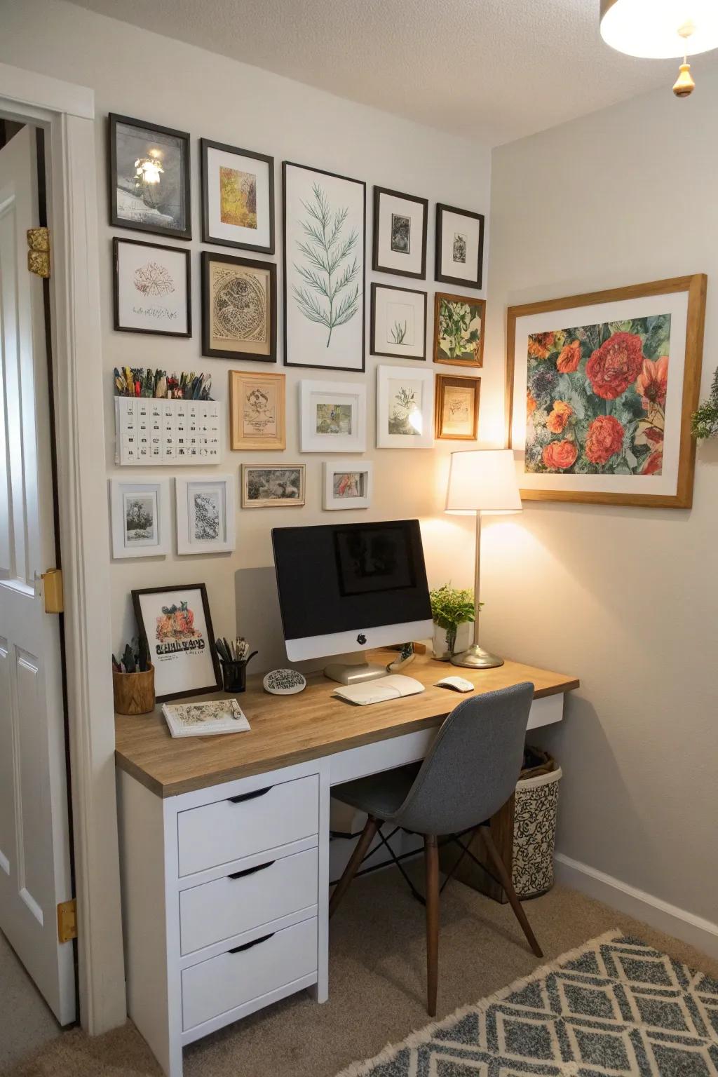 Add art to personalize and energize your workspace.