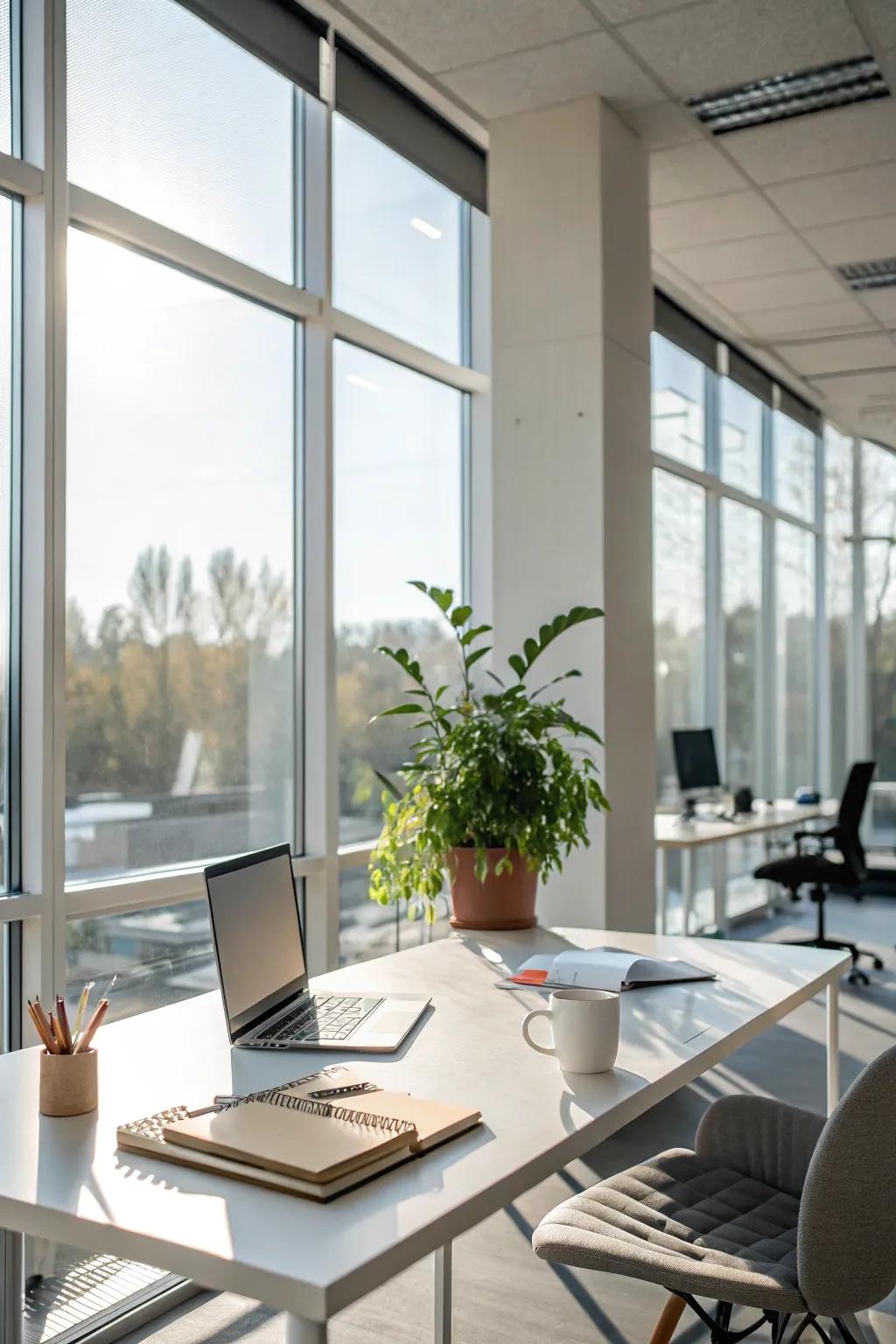 Utilize the strength of natural light for a brighter workspace.