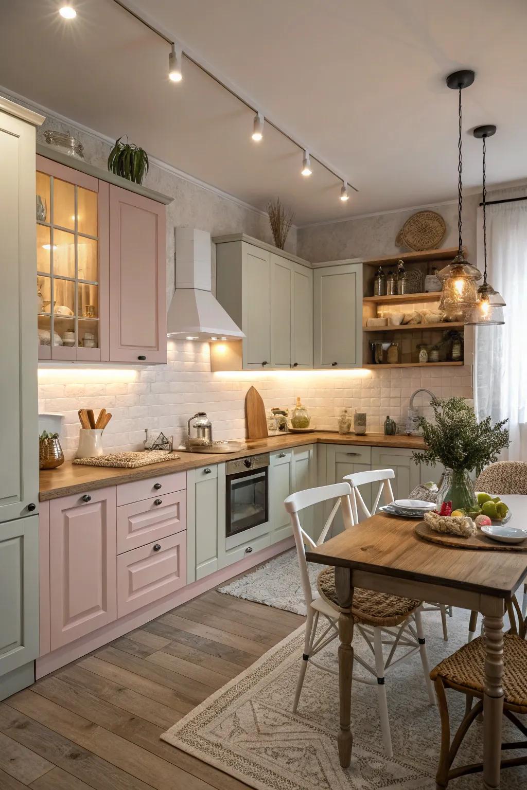 Neutral colors bring a calm and inviting feel to the kitchen.