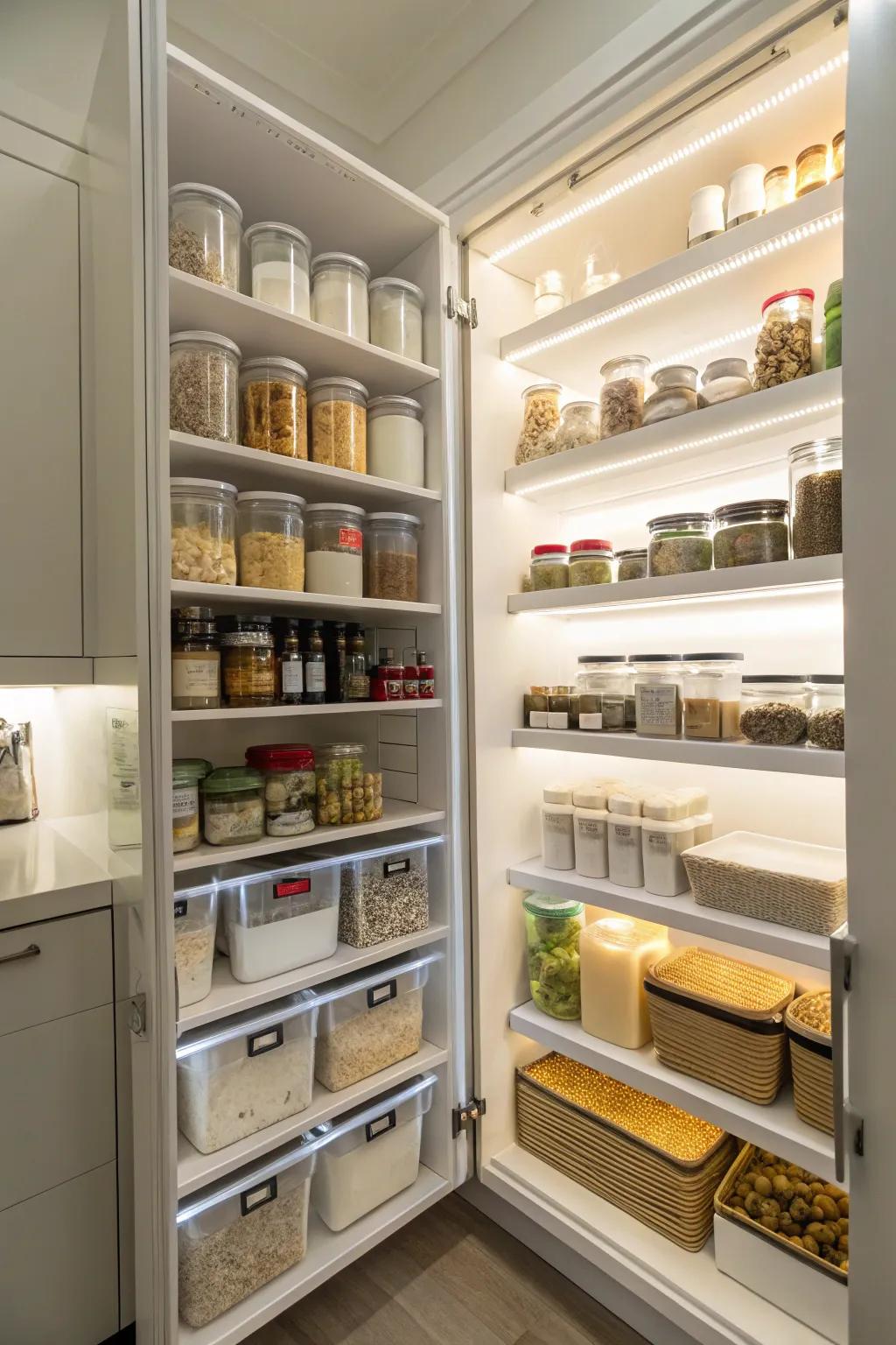 LED lights beneath platforms enhance visibility and decorative appeal.