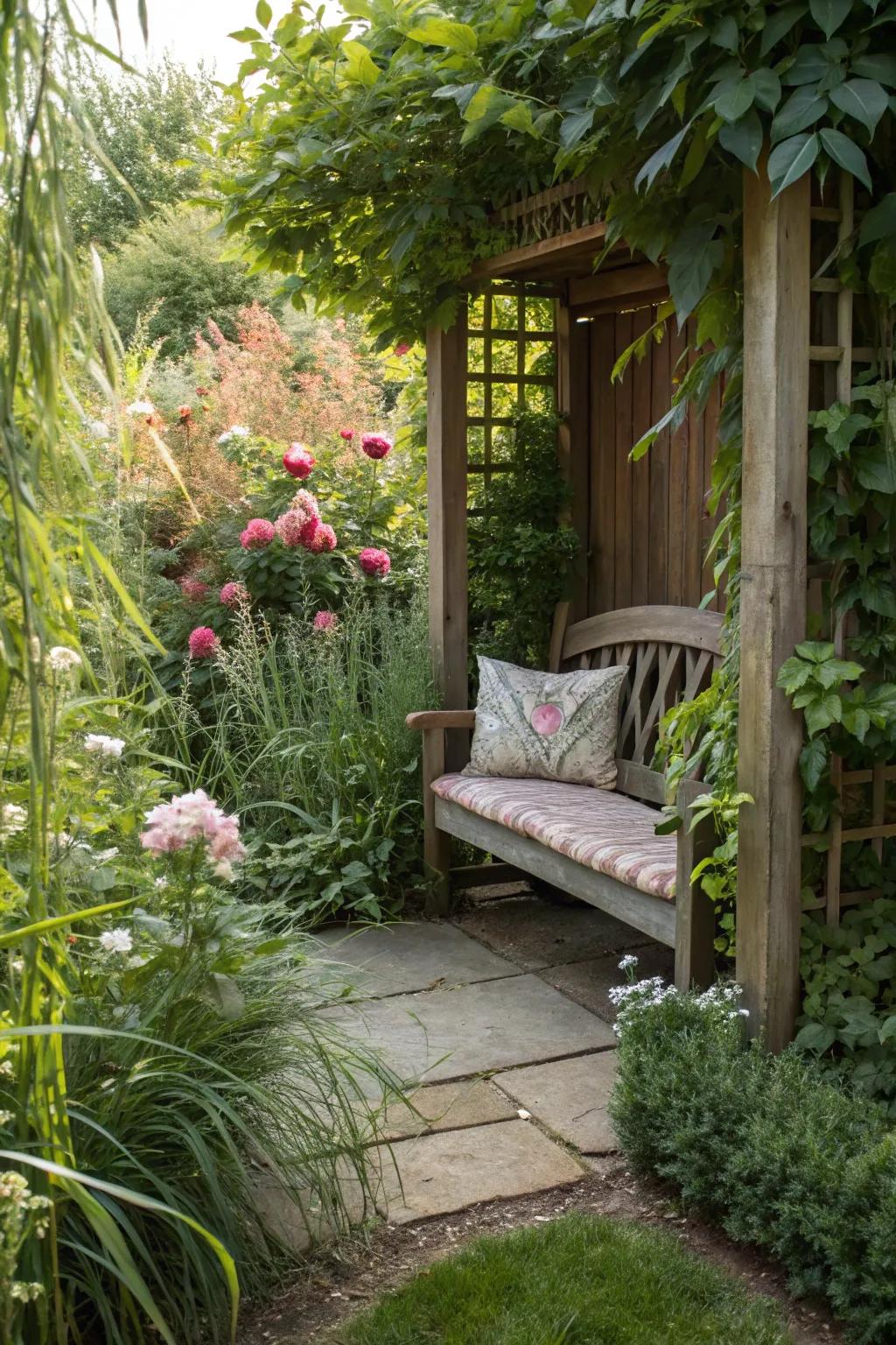 Make private getaways in your garden for peace and quiet.