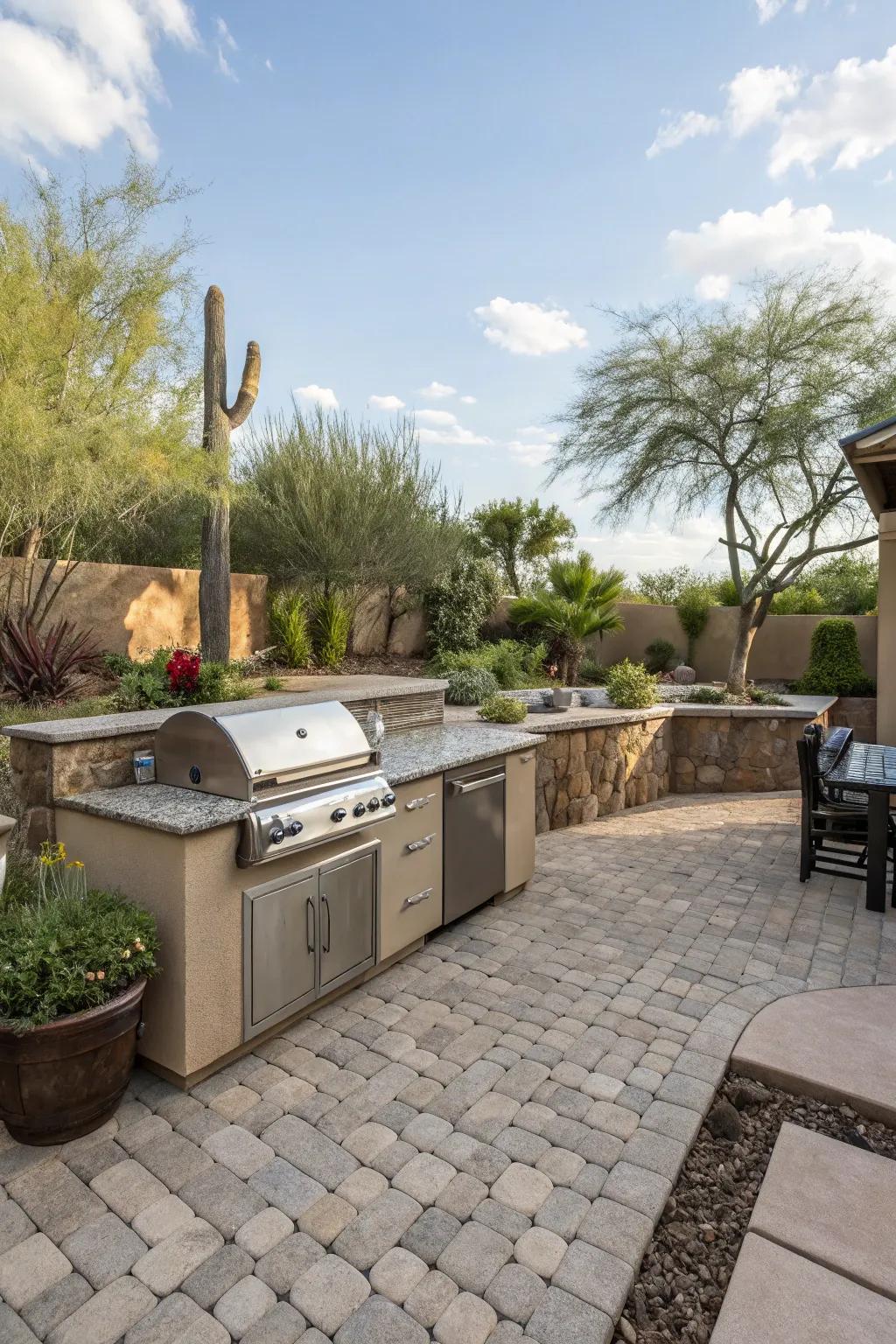 Paved floors grant toughness and flair.