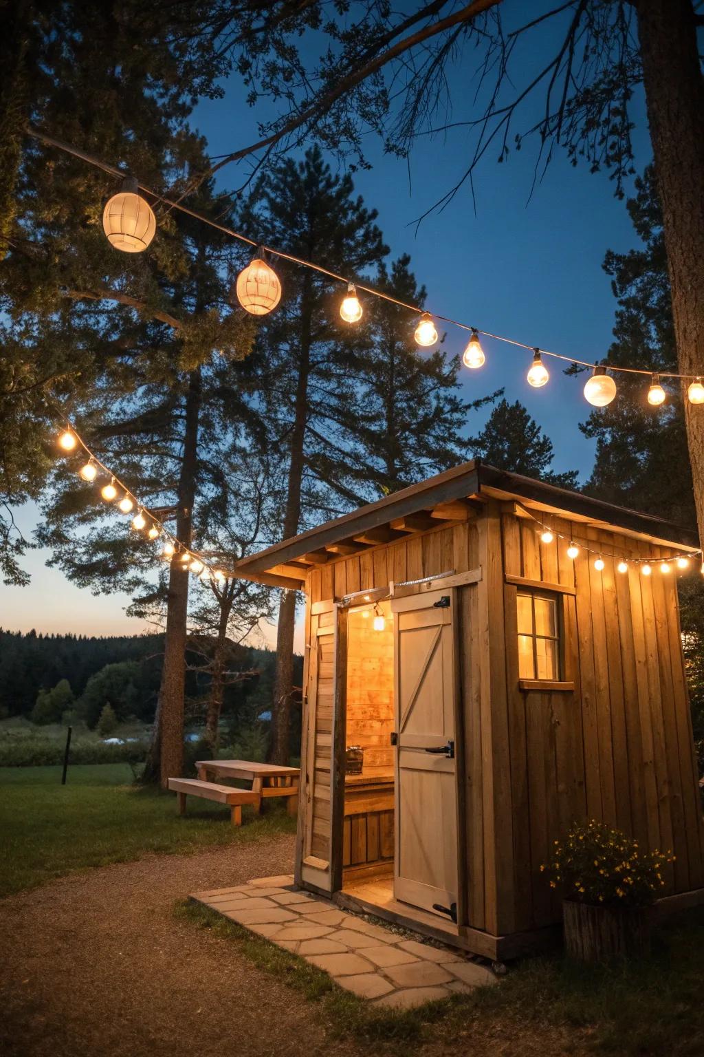 Illumination establishes the sentiment for tranquil evenings.