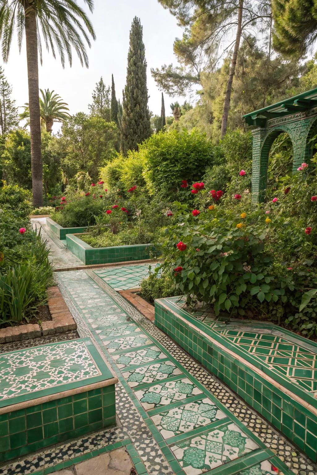 Merge your tiles with nature for a harmonious aesthetic.