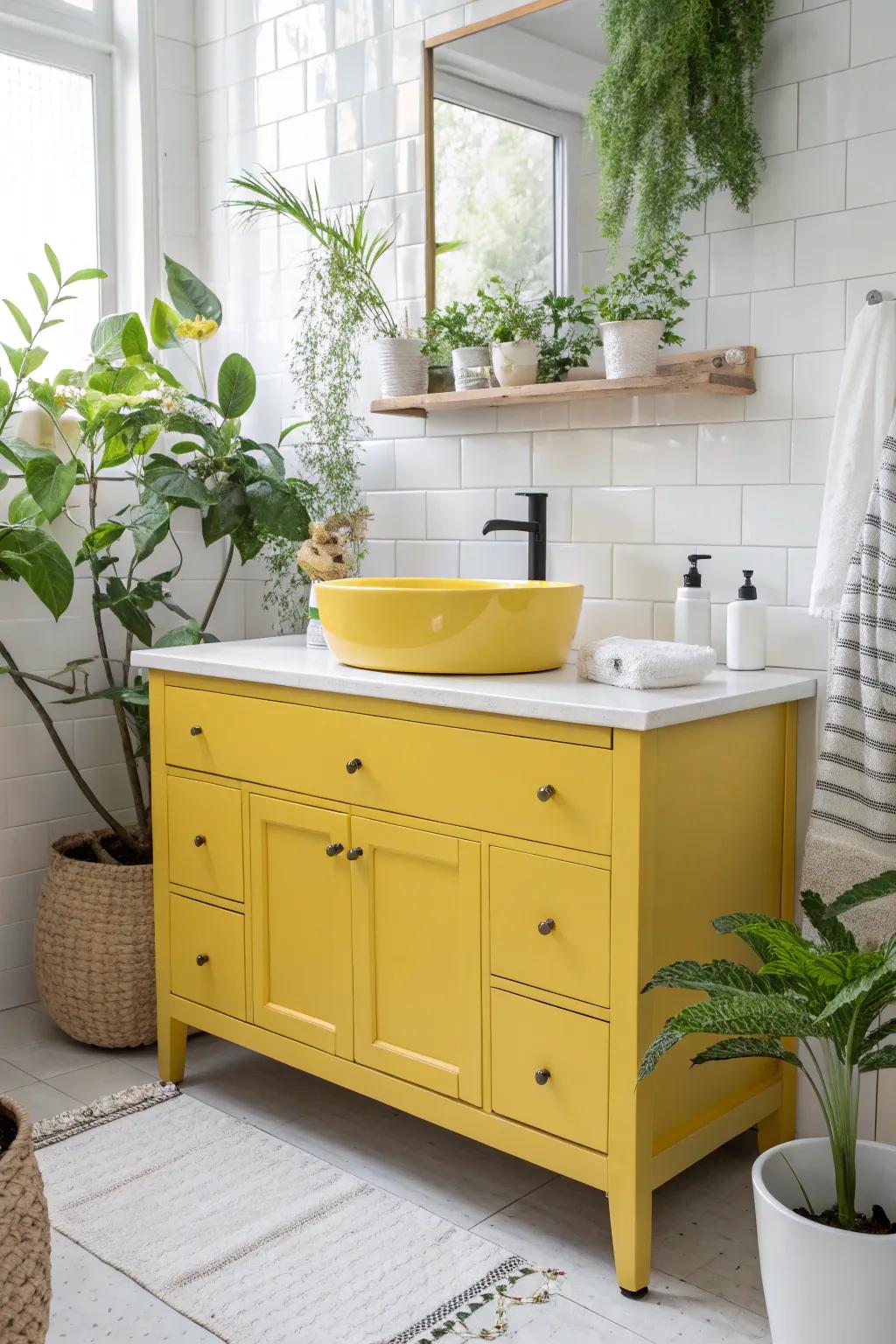 Solar vanities convey a cheerful, radiant vibe.
