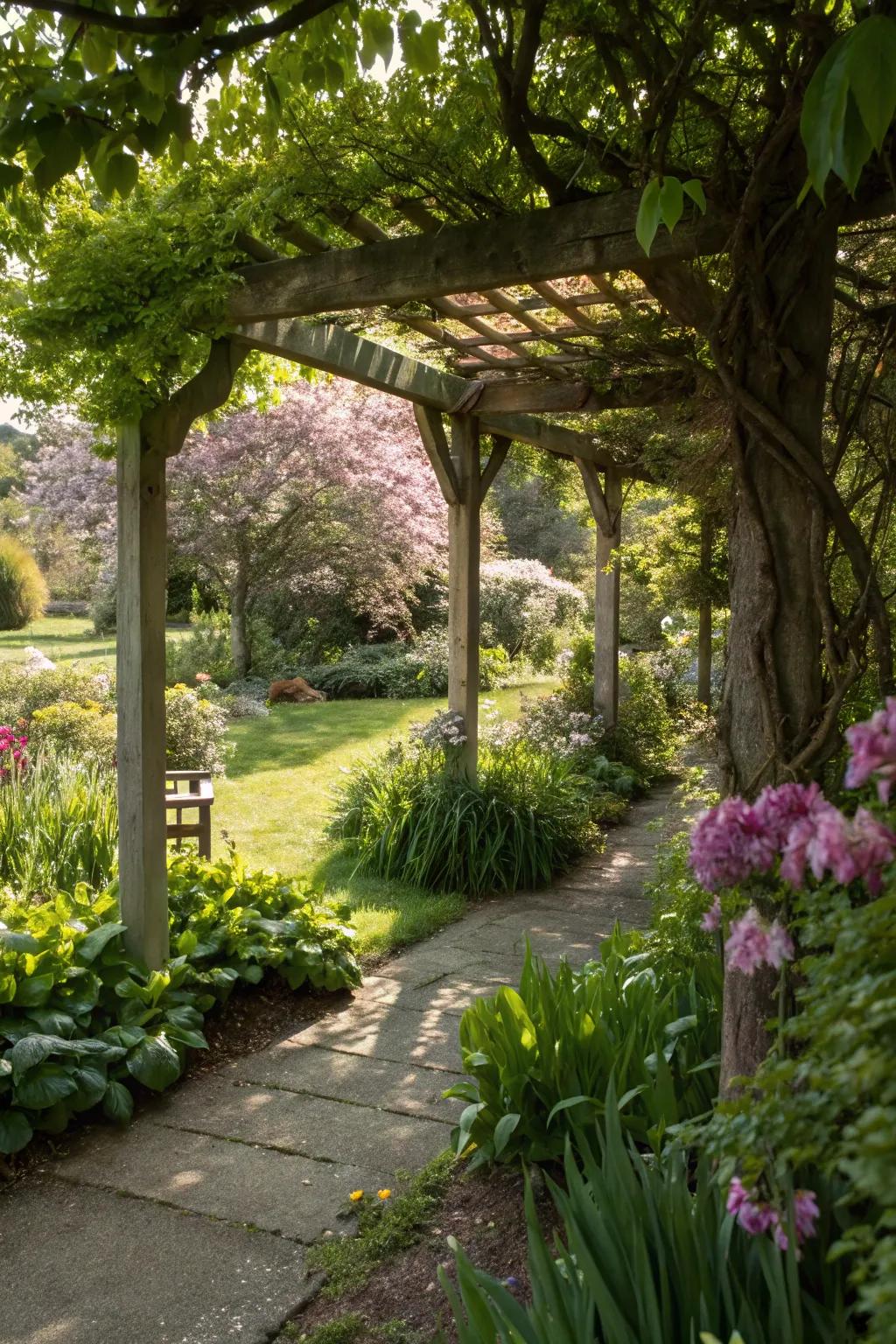 A shaded sanctuary offers a cool space for pets to relax.