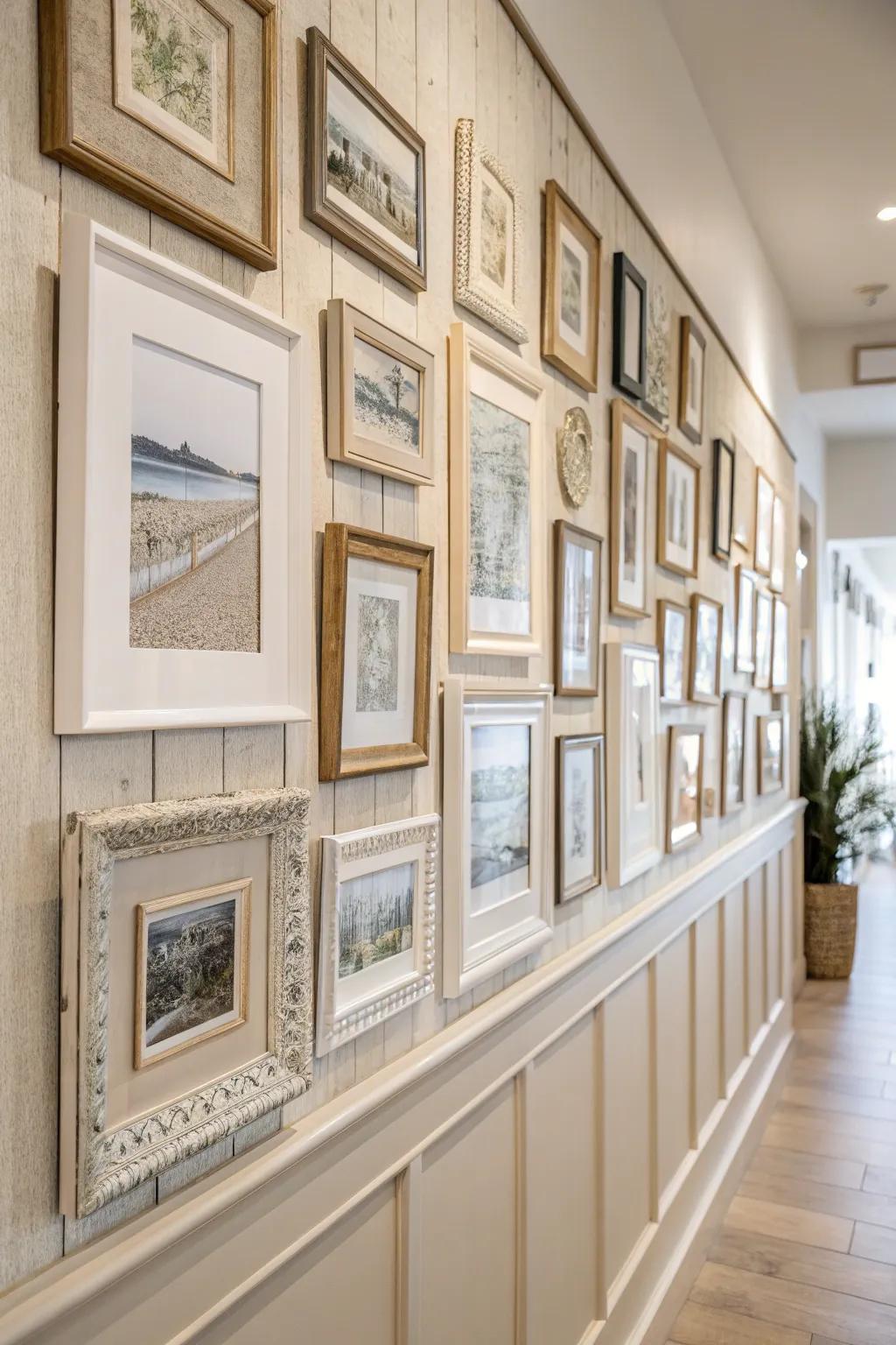 Frames in neutral tones introduce a refined touch to any setting.