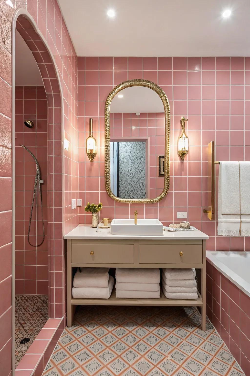 Things that look good and work well with pink tiles.