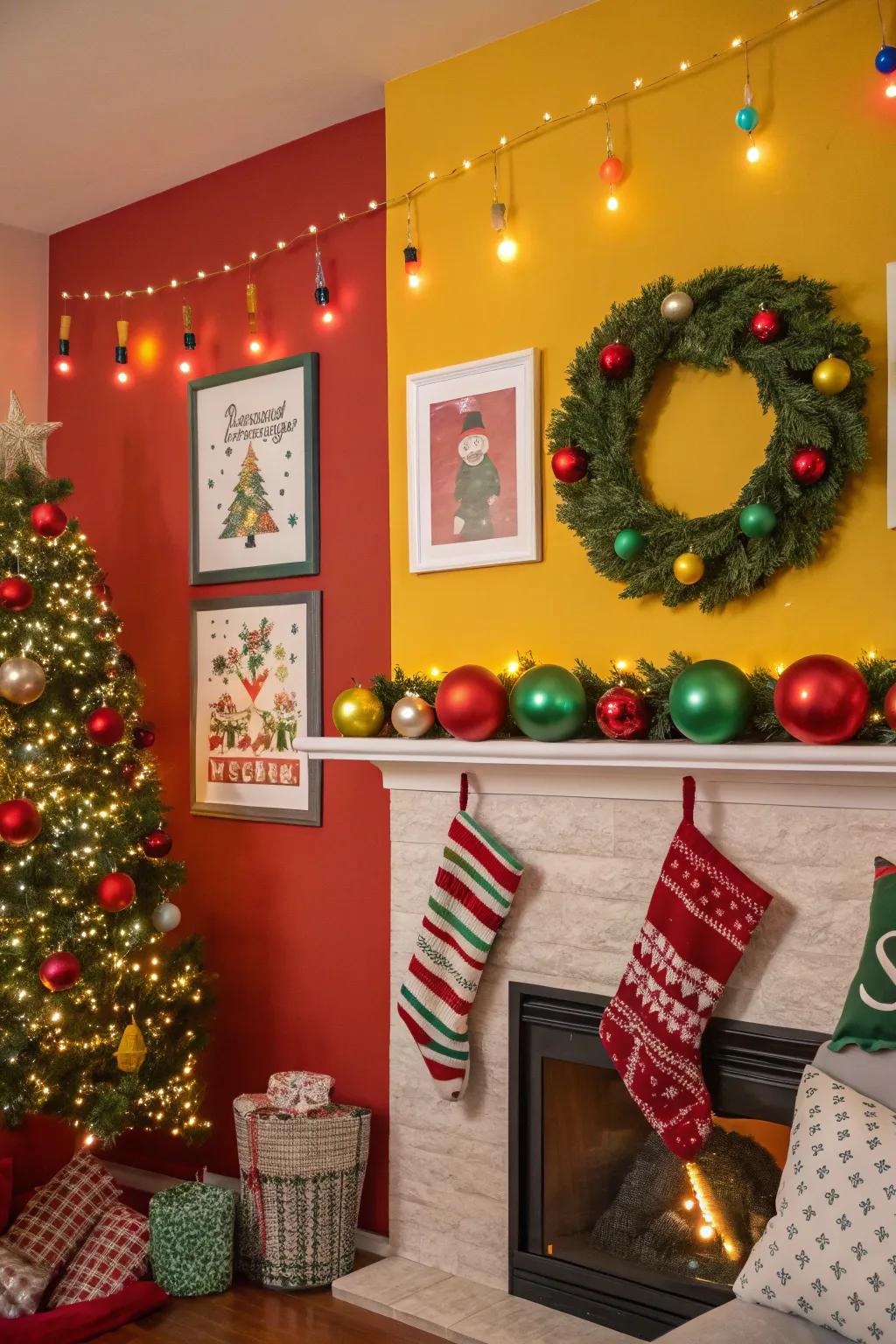 Use Christmas wall art to add festive flair to your living space.