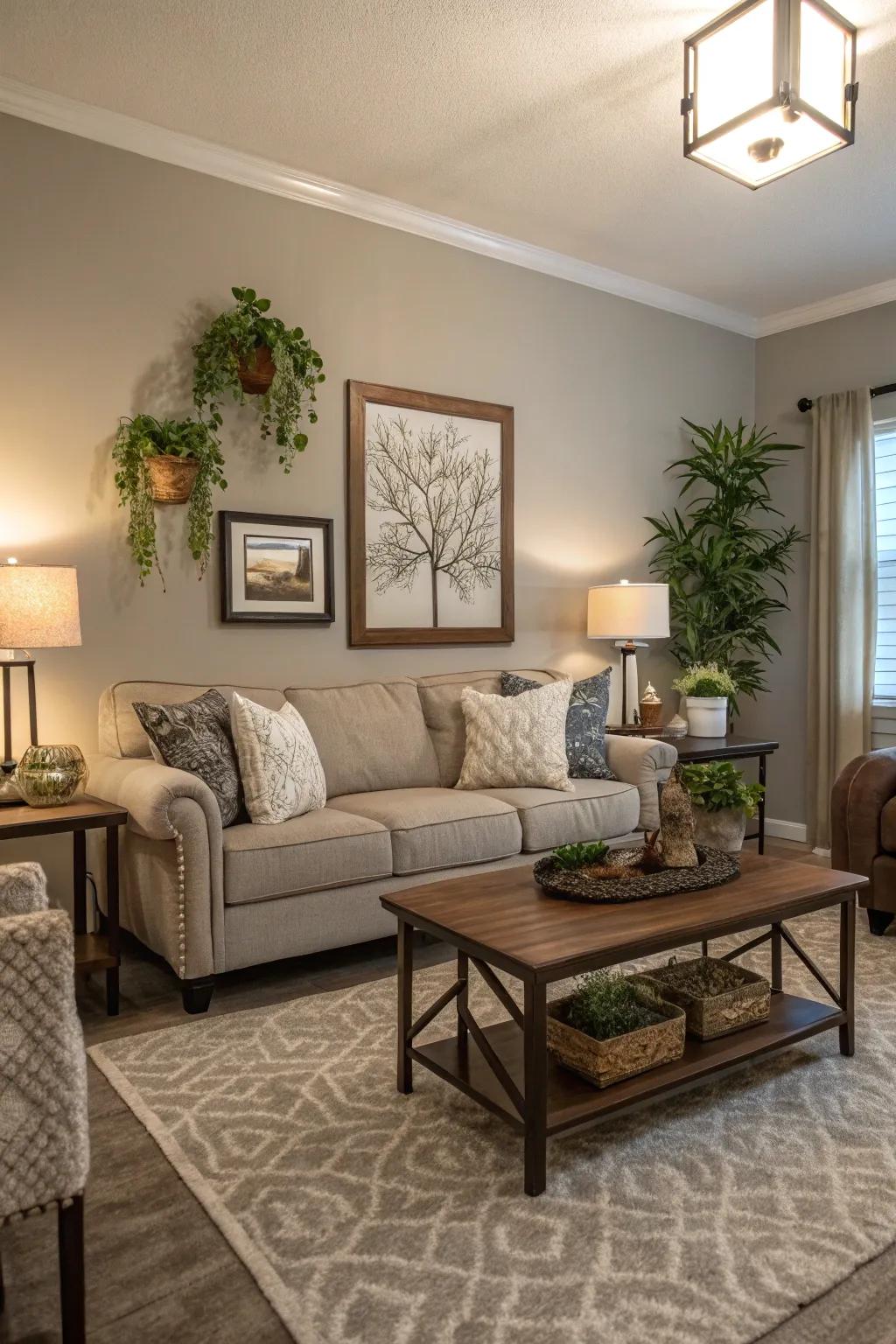 Greige fostering a welcoming and snug atmosphere.