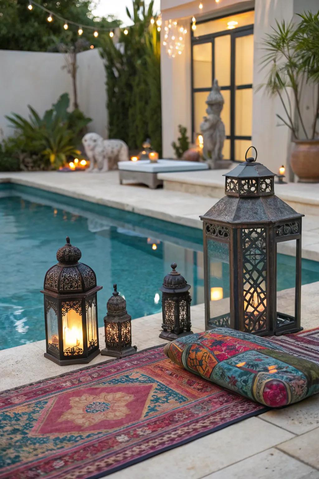 Decorative accessories can dramatically elevate your poolside atmosphere.