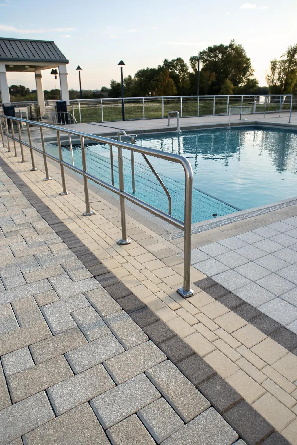 Rough pavers ensure safety without sacrificing style.