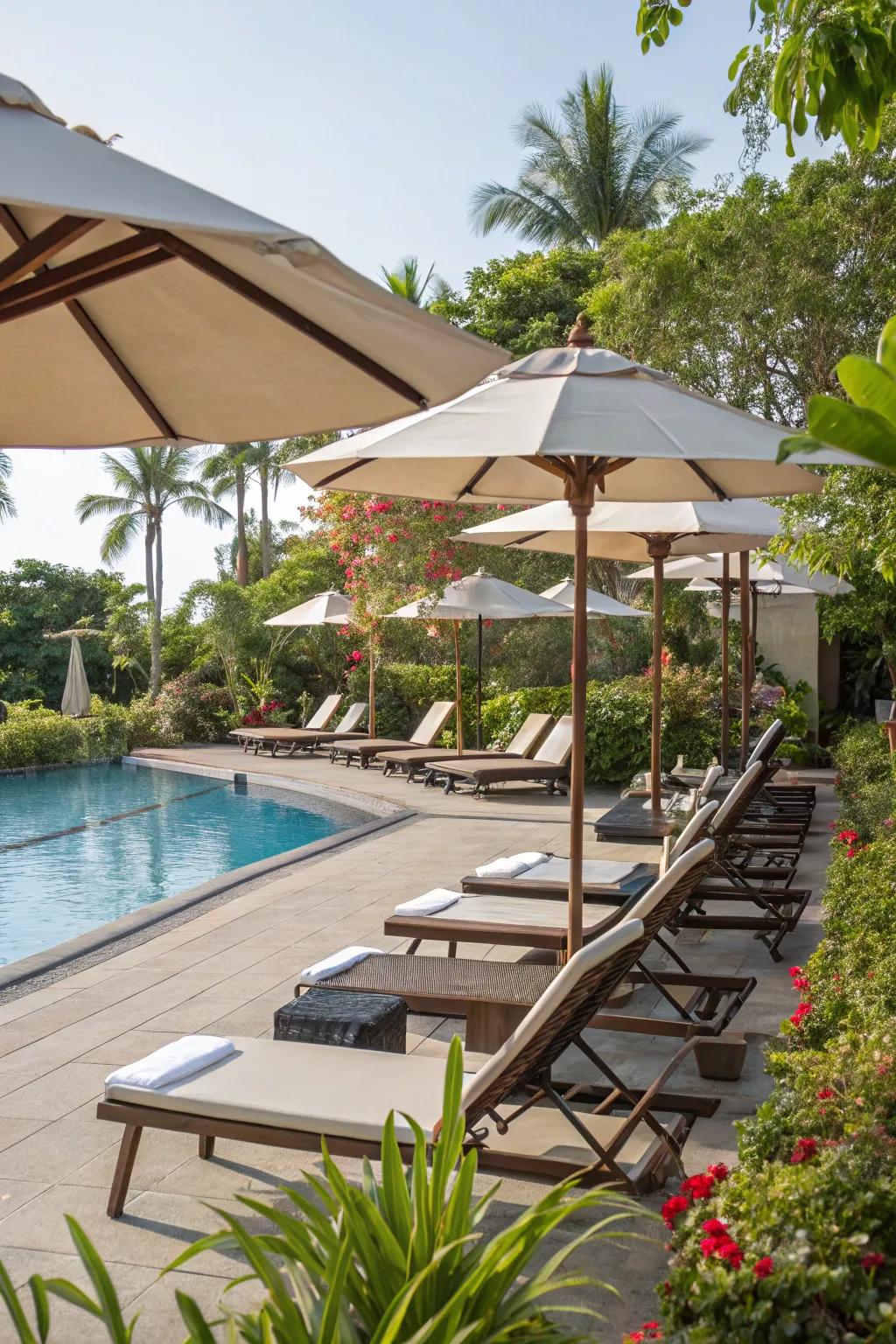 Comfortable lounging areas elevate your overall poolside experience.