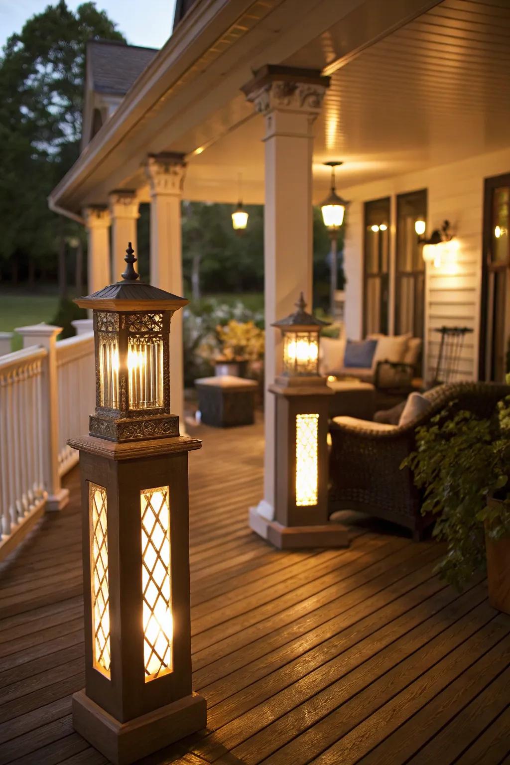 Lighting apparatus establishes ambiance and visibility.