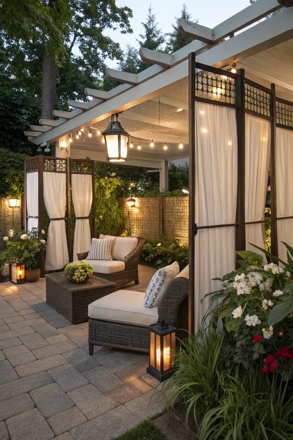 Freestanding screens offer adaptable and stylish privacy options.