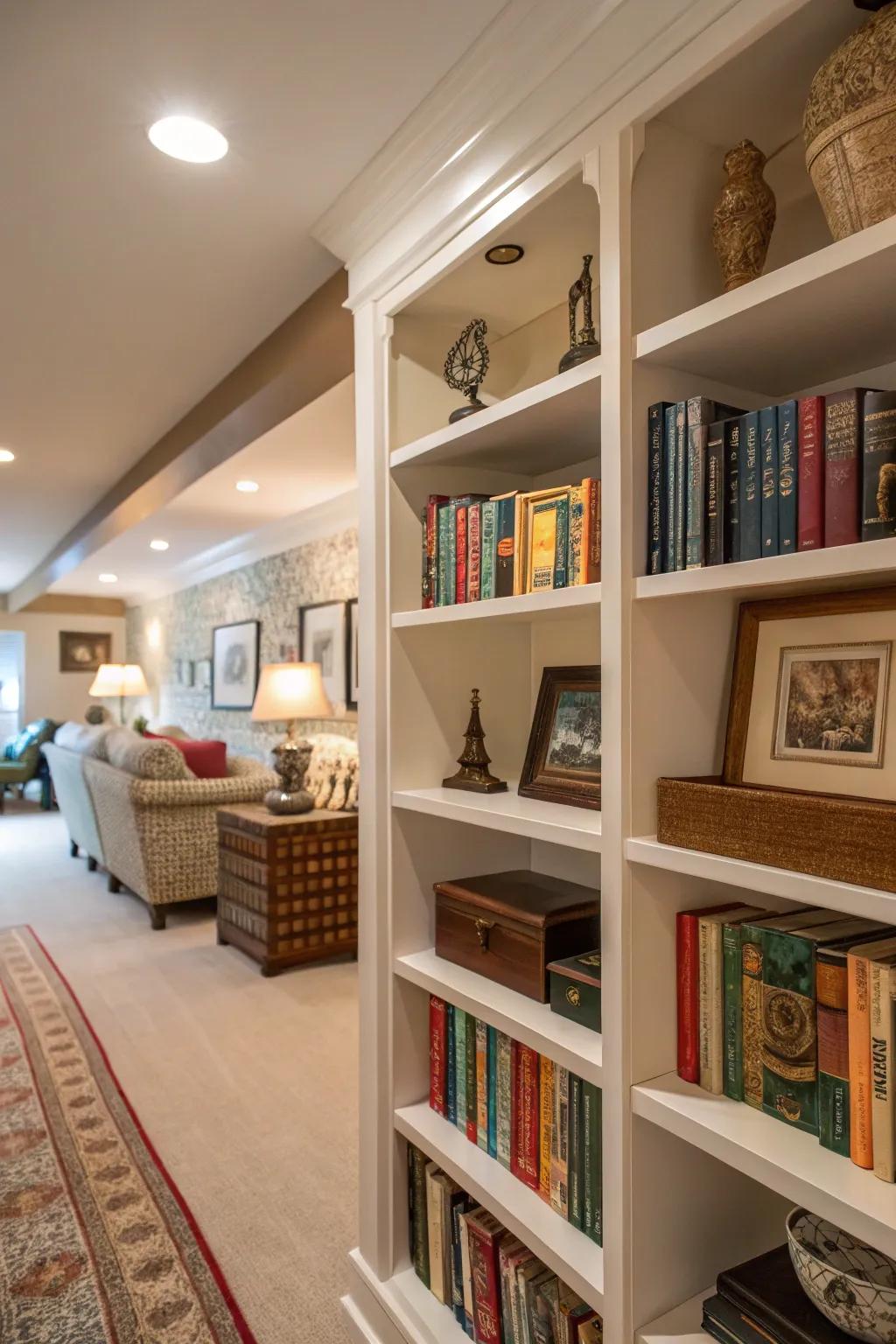 Ornamental shelving adds a personal touch to your space.