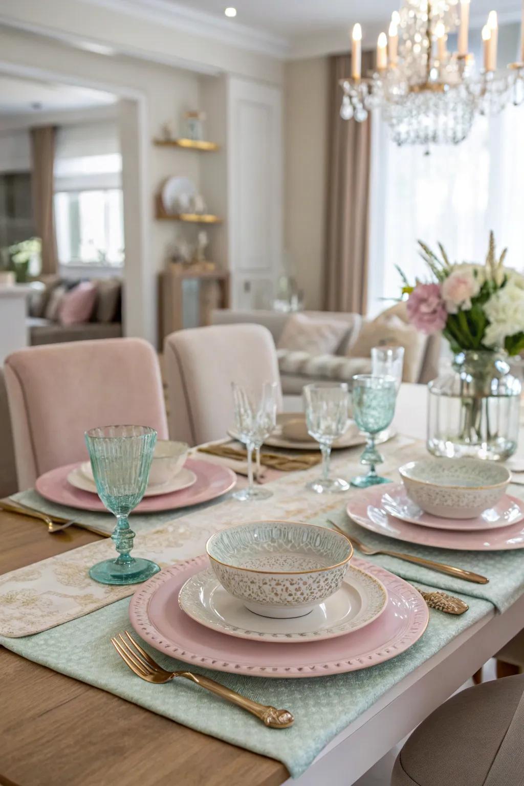 Delicate colors establish a calming environment.