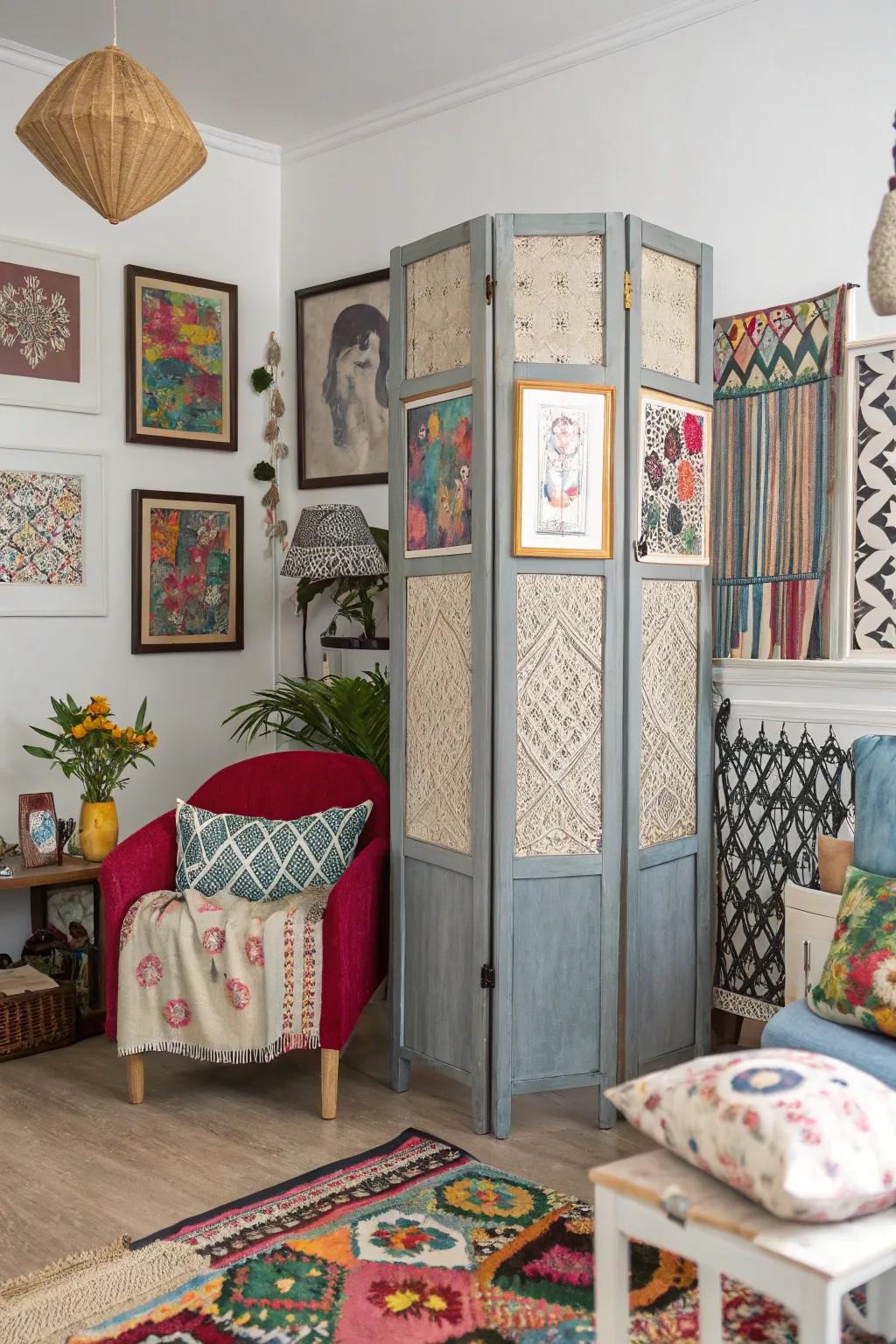 Varied room dividers inject personality and artistic flair into your home's decor.