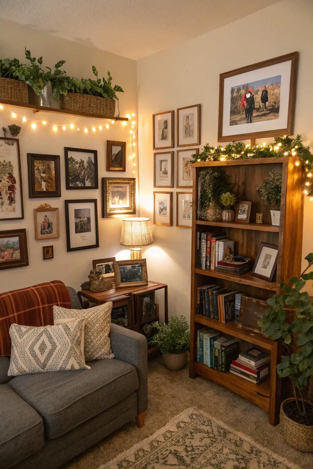 A personal flair with unique decor and cherished recollections.