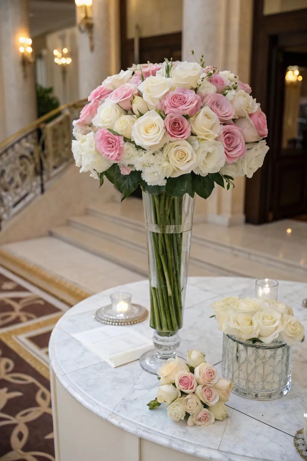 Sophisticated Height with Tall Rose Displays