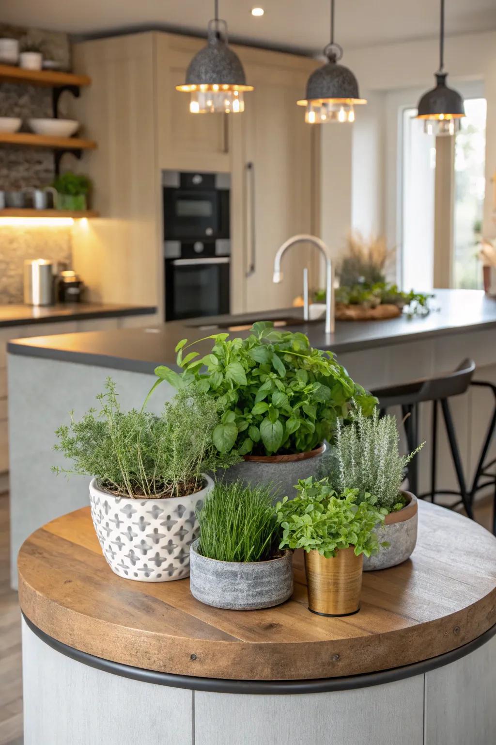Plants can make your kitchen feel fresh.