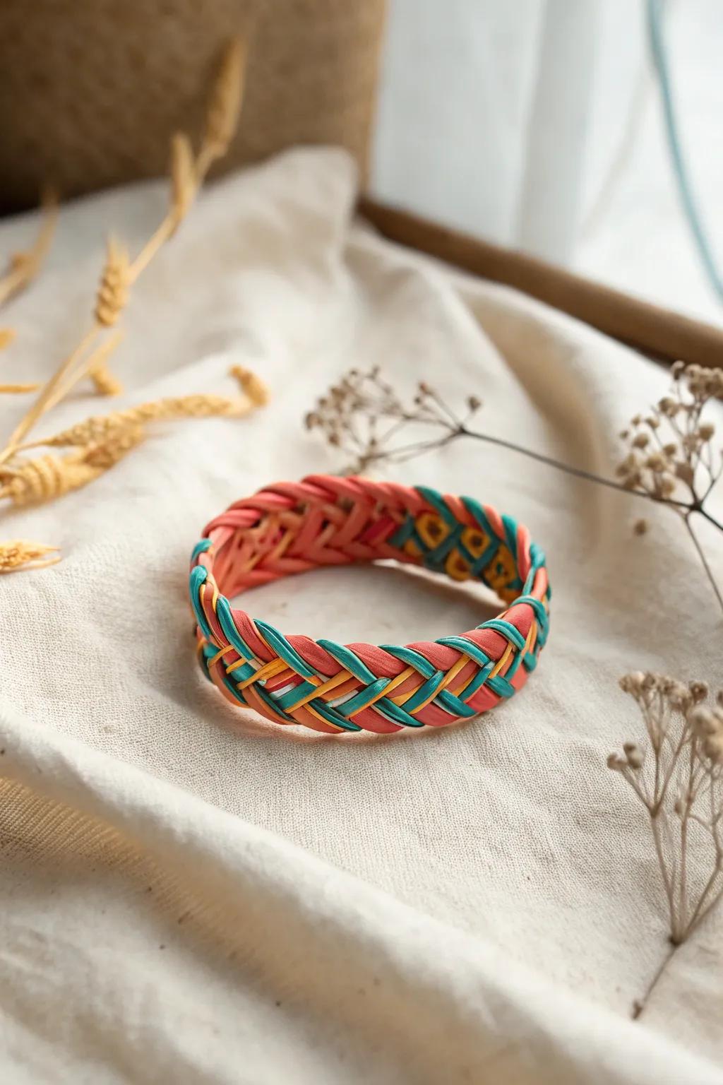 Celebrate creativity with this Confetti Interweave bracelet—a playful mix of colors and skill.