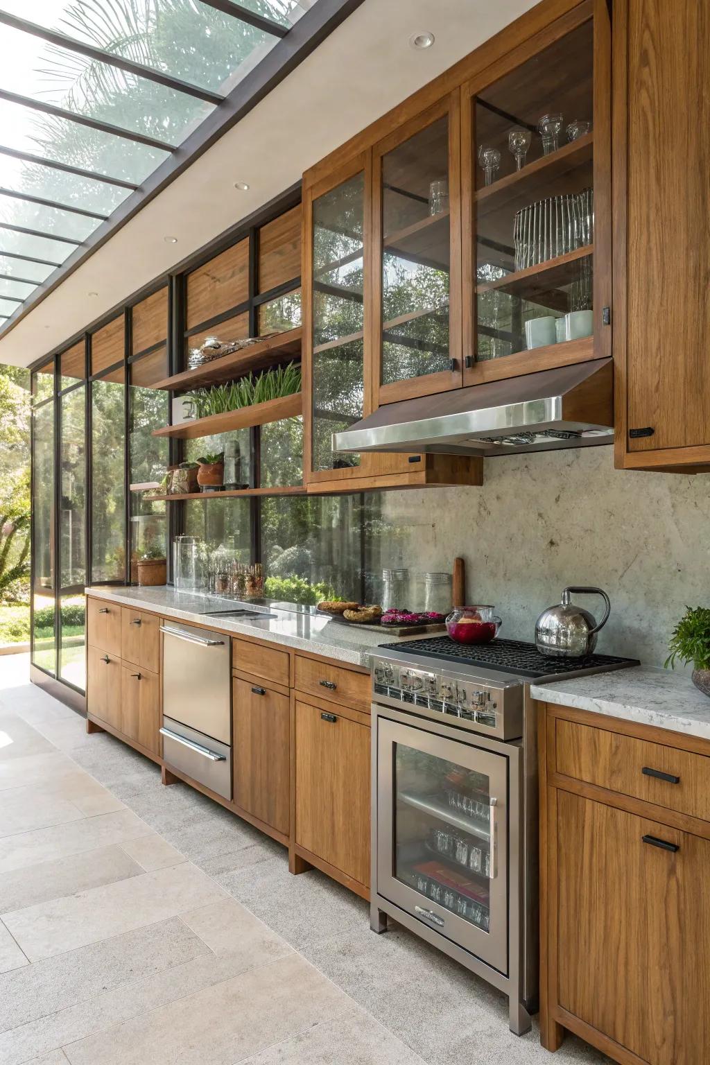 Blended resources bring visual harmony to this rural house kitchen.
