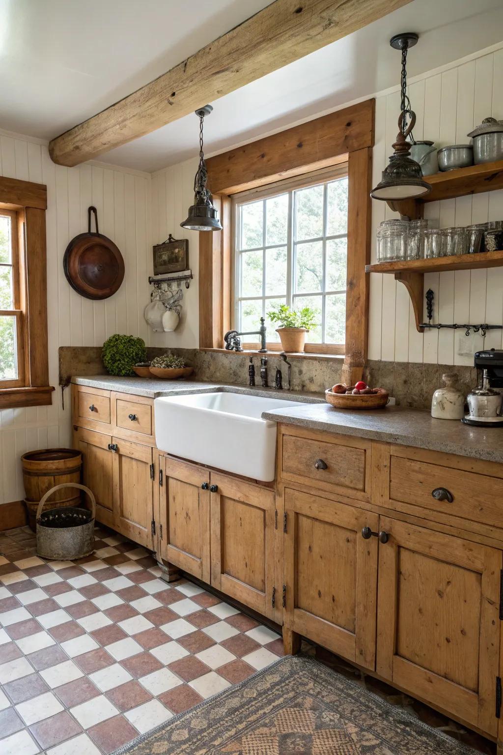 A housekeeper's sink offers both flair and practicality.
