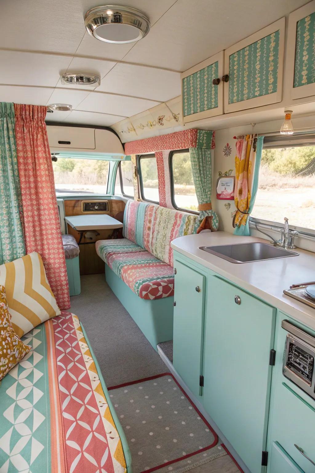 Nostalgic sentiments infuse a sense of wistful allure into this recreational vehicle.