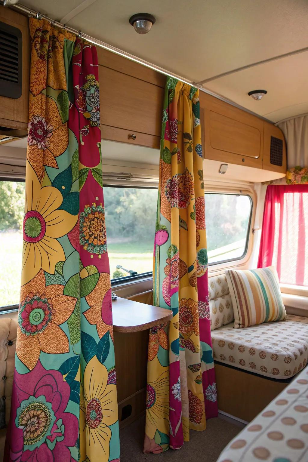 Express yourself with bold patterned curtains.