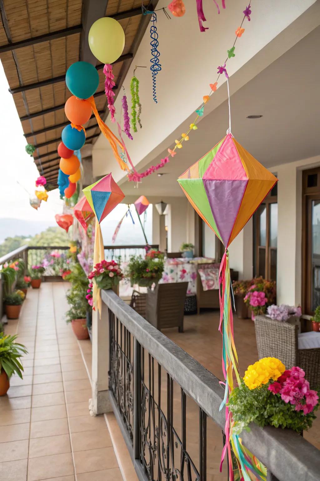A decorated open-air patio ready for festive gatherings.