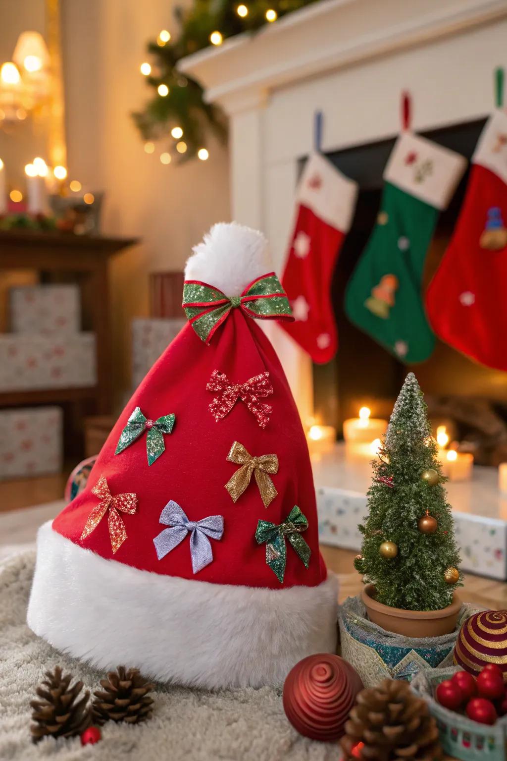 Elevate your hat with hangings and ornamental lacework.