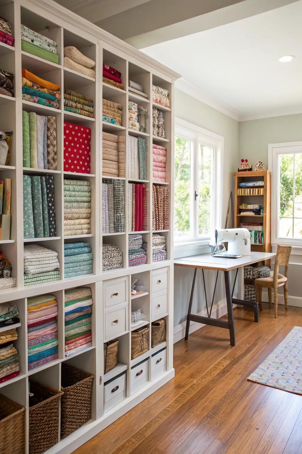 High storage solutions maximize space efficiency.