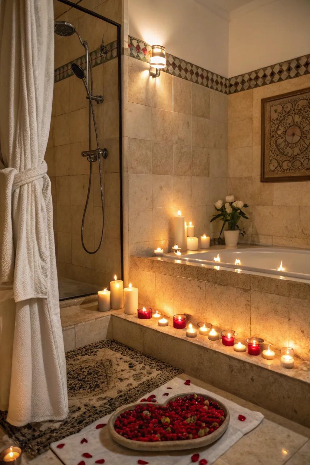Candles add a touch of warmth and coziness to your shower.