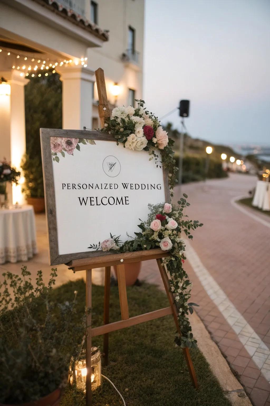Heartfelt greeting with tailored display boards.