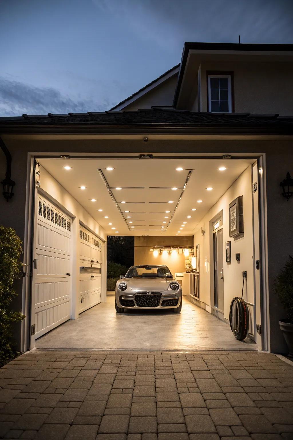 Brighten your garage with modern lighting options.